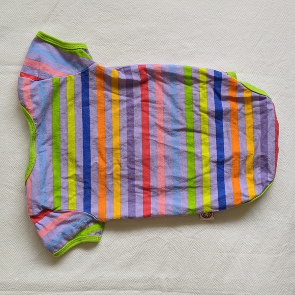 little missmatched colorful stripes & floral bodysuit diaper shirt 9 months baby - Picture 4 of 6